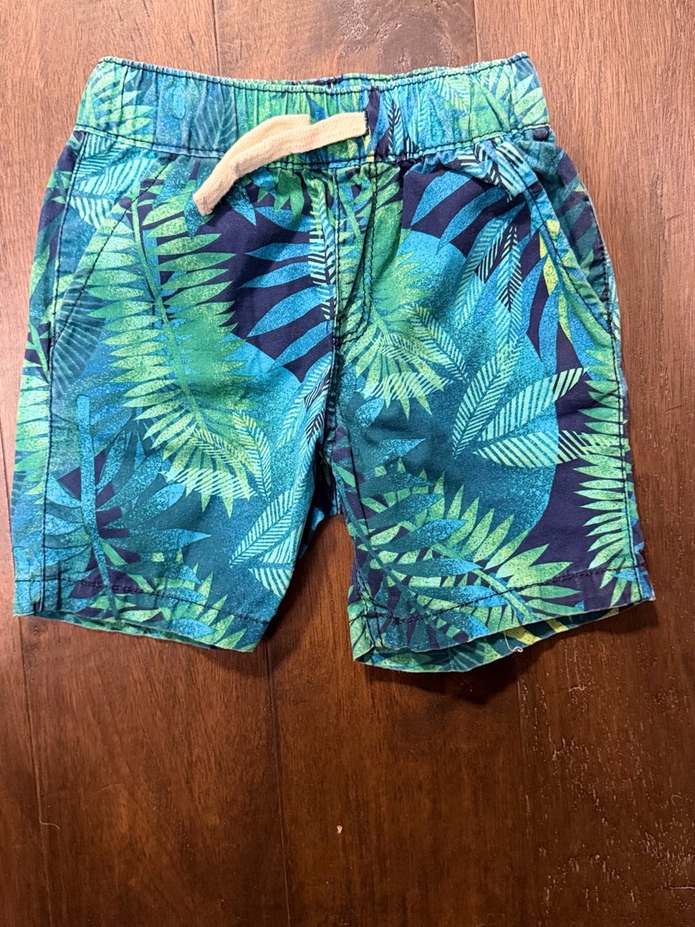 The Children's Place Tropical Leaf Print Shorts - Blue & Green